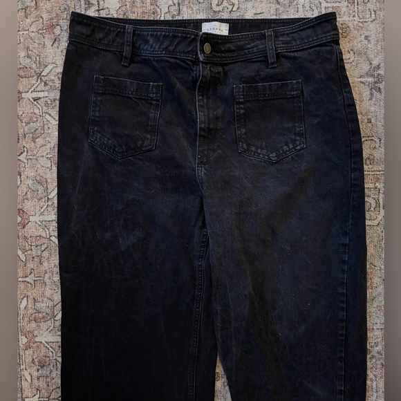 Sezane | Black Denim Wide Leg Jeans - Picture 7 of 7